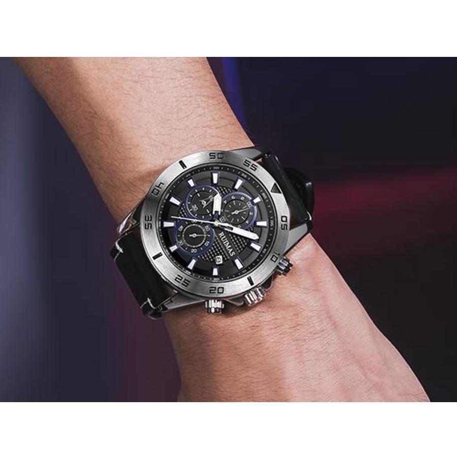 腕時計 メンズ 20代 30代 40代 50代 RUIMAS クロノグラフ クォーツ 黒