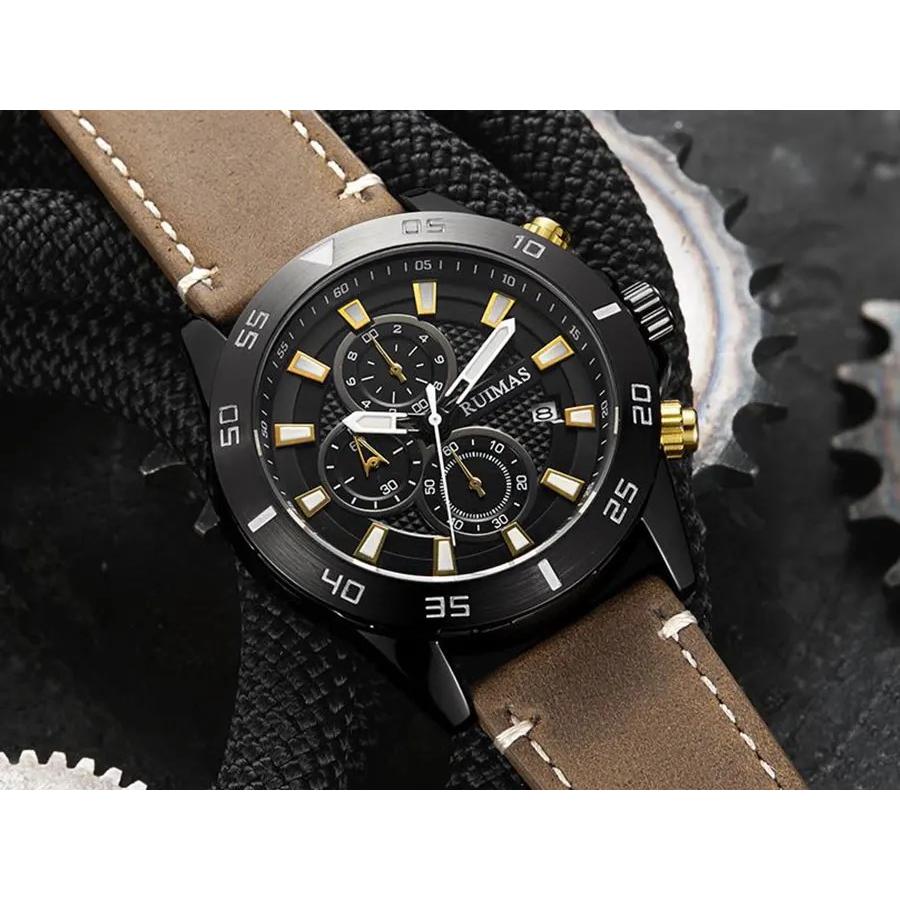 ブラックラバーベルト クロノグラフ時計 人気 腕時計 メンズ クロノグラフ メンズウォッチ 男性 ラバー