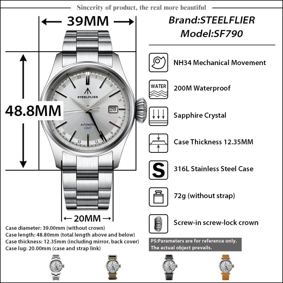 機械式腕時計 メンズ 40代 50代 GMT オマージュウォッチ 自動巻き