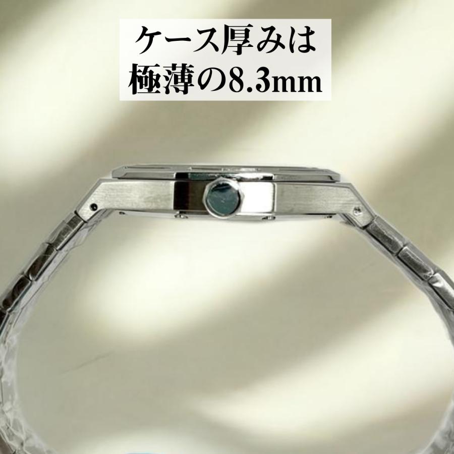 腕時計 メンズ 40代 50代 オマージュウォッチ クォーツ 2針 極薄 薄い 八角形 オクタゴン SPECHT & SOHNE SP0030の画像