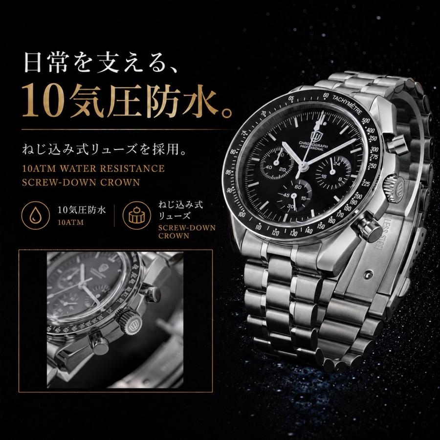 【新品電池】スワロフスキー ニューオクテアスポーツ ゼブラ カットガラス メンズ WATCHDIVES メンズ腕時計 クロノグラフ SEIKO VK63 クォーツ 40mm