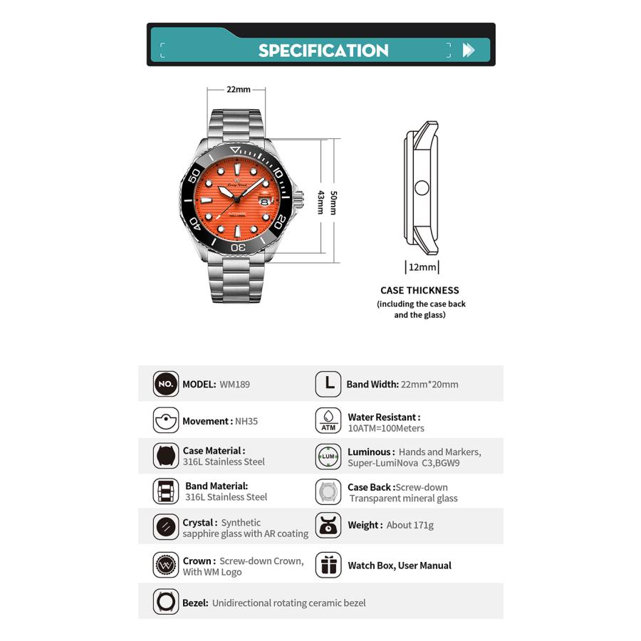 ダイバーズウォッチ 腕時計 メンズ オマージュウォッチ 防水