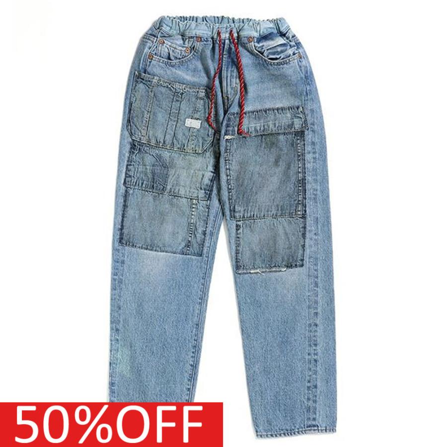 ロングパンツ デニム ダンガリー デニムアンドダンガリー 子供服 12ozhome Madeデニム リメイク イージー パンツ 44lblライトブルー Supersport Tn