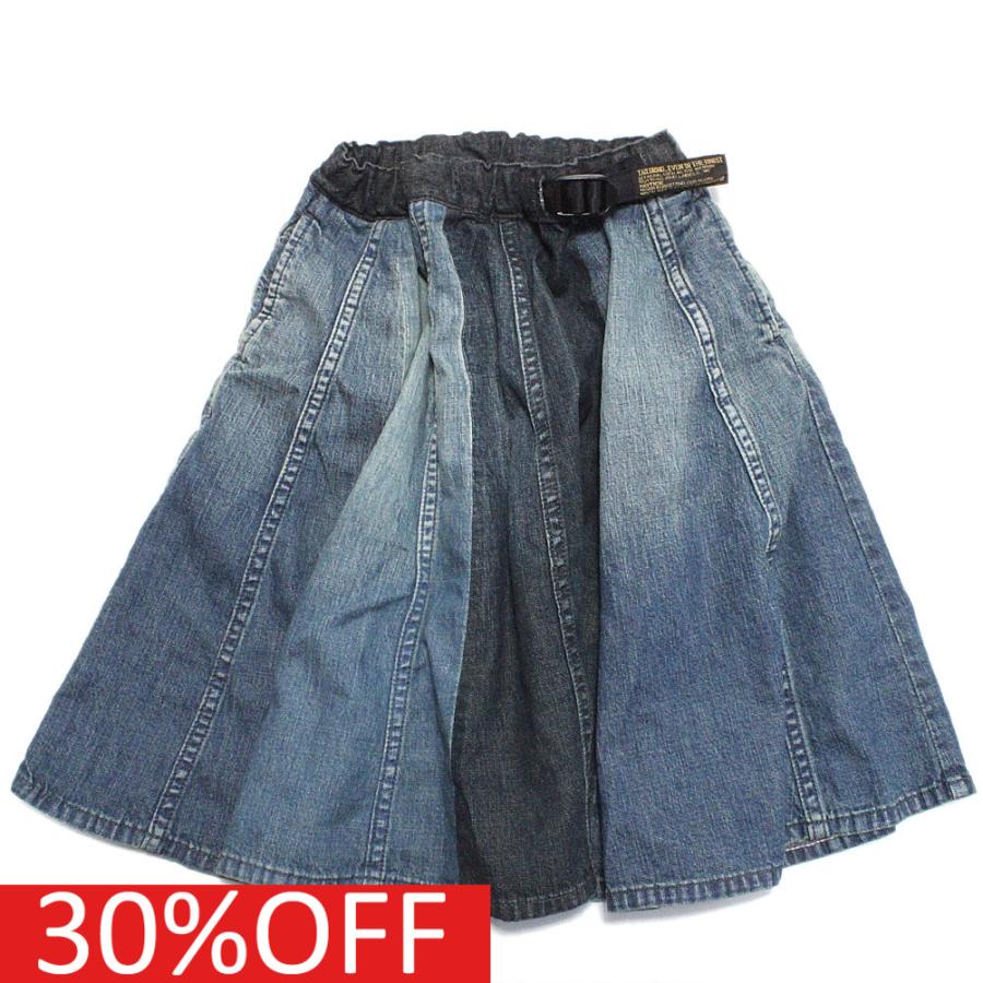 人気が高い デニム ダンガリー シーチングリメイクスカート 140 DENIM DUNGAREE シーチングスカート
