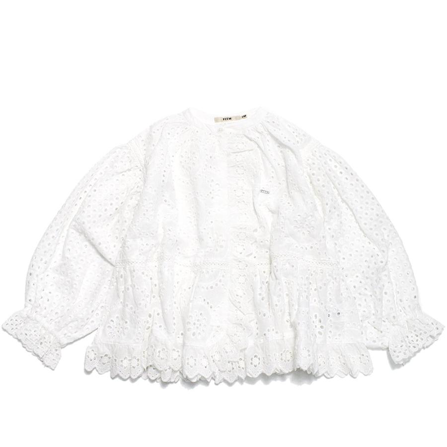 シャツ・ブラウス "フィス" 子供服 カットワーク エリツキ L/S ブラウス 1W白｜circus-circus｜07