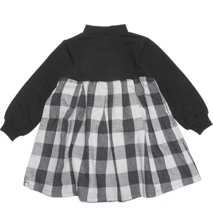 セール 「50%OFF」 ワンピース "マルーク" 子供服 裏毛ブロックチェックワンピース クロ系(24)｜circus-circus｜05