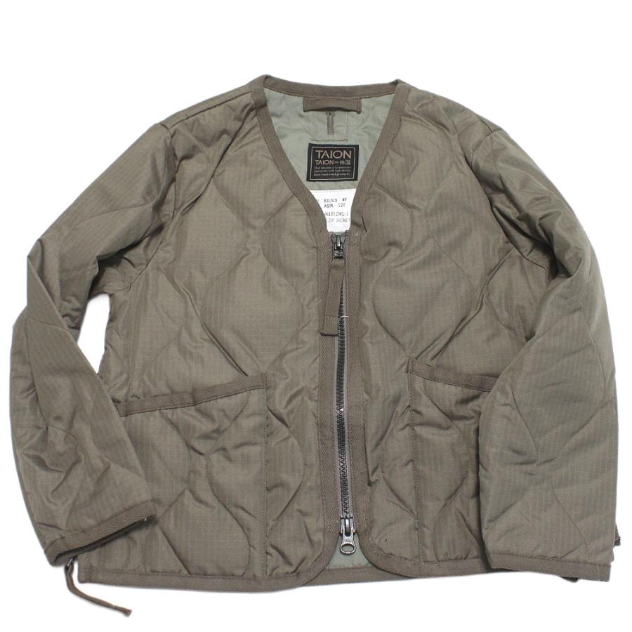 極美品✨TAION EXTRA タイオンエクストラ　カーキ　ダウンジャケットM TAION（タイオン） ダウンジャケット ダウン MILITARY V-NECK W-ZIP