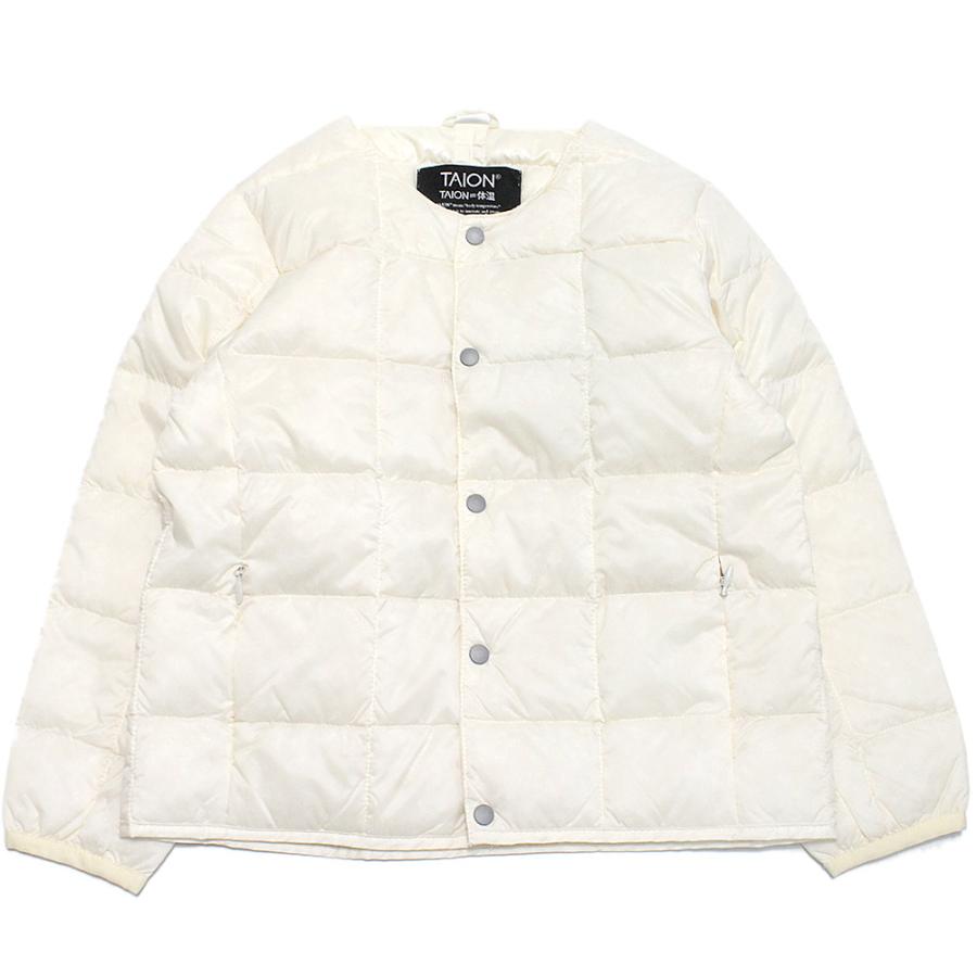 値下げ不可　【TAION/タイオン】オフホワイト　クルーネックダウンジャケットM TAION（タイオン） アウター 