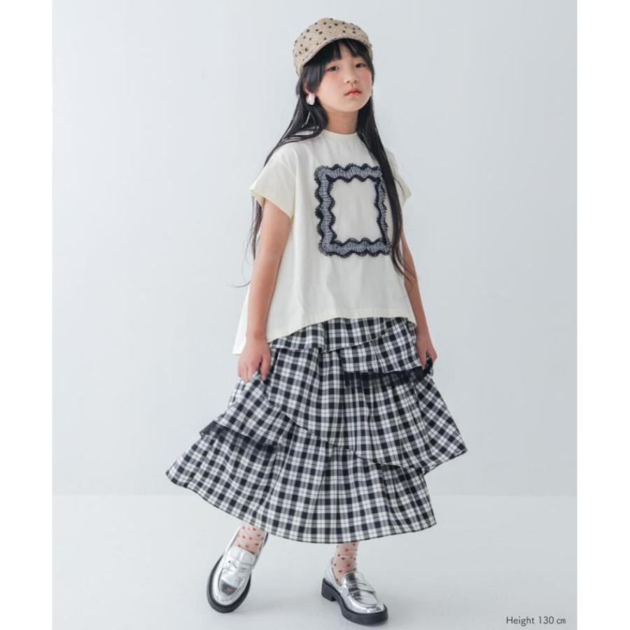 Yukiemon 黒と白のチェック柄フリル付きスカート unica（ユニカ） セール 「30%OFF」 スカート 