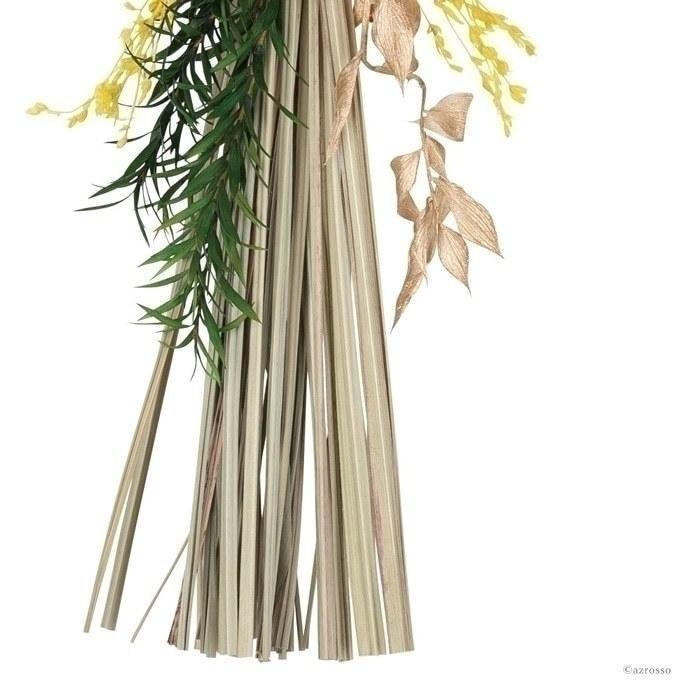 花 しめ縄 ドライフラワー オリガミ 黄 紫 オレンジ 緑 自然素材