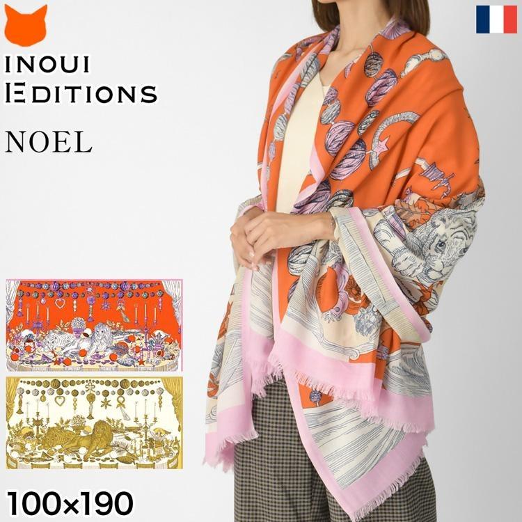 美品★INOUI TOOSHイヌイトゥーシュ 薔薇 花柄 ウール 大判 ストール INOUI TOOSH（イヌイトゥーシュ） 花柄 コットン ストール レディース