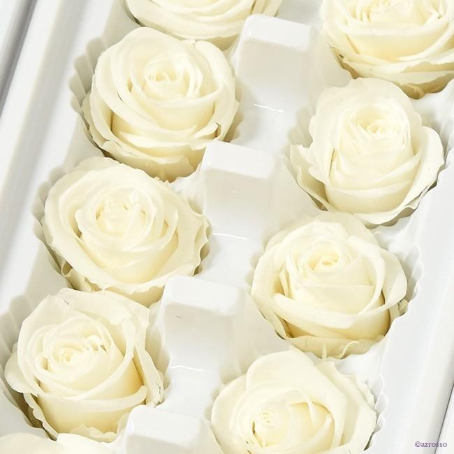 プリザーブド フラワー プリザ ローズ バラ 花材 切り花 白 ホワイト