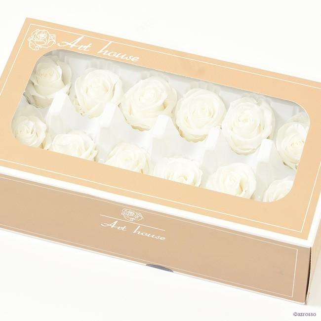 プリザーブド フラワー プリザ ローズ バラ 花材 切り花 白 ホワイト