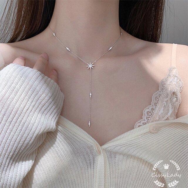 シルバー Y字 八芒星 ネックレス : cissylady - 通販 - Yahoo!ショッピング