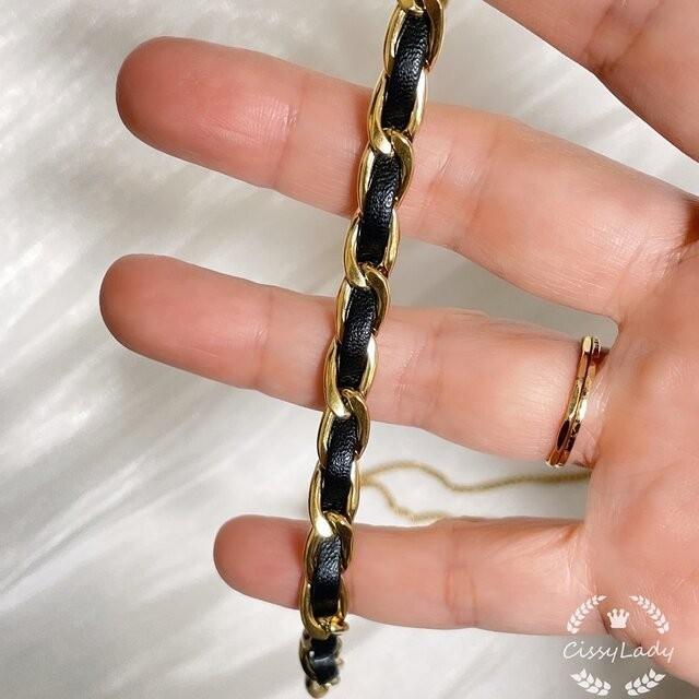 つけっぱなしOK 18kgp ステンレス ひつじの革 あみ風 チョーカー