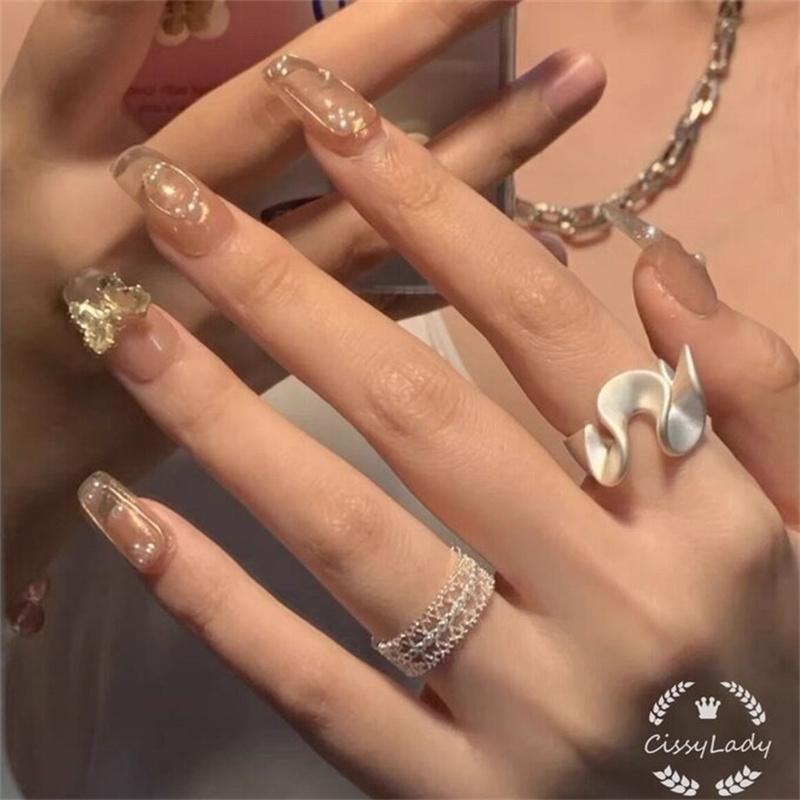 シルバー 透かすレース 指輪 リング ring フリーサイズ CZダイヤ付き