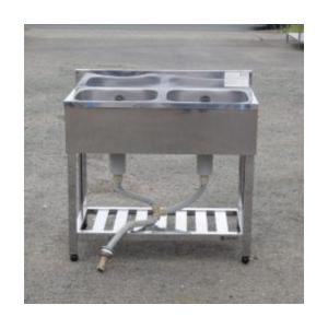 2 アズマ 業務用 ステンレス 2槽 シンク W90 D45 H80(+9)cm 厨房 KP2 