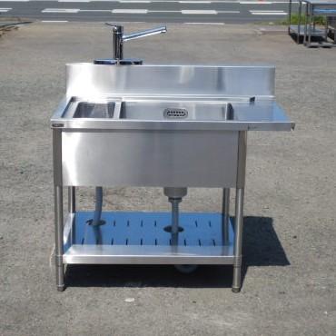 タニコー 業務用ステンレス製1槽式シンク バックガード付 H95×75×60cm 楽天市場】タニコー 一槽シンク（バックガードあり）W900*D450*H800