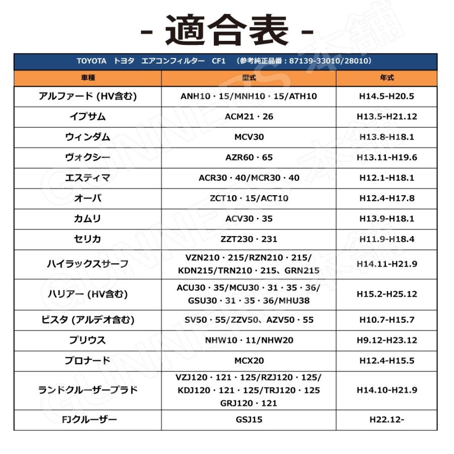 エアコンフィルター】トヨタ 活性炭 入り クリーン フィルター 消臭