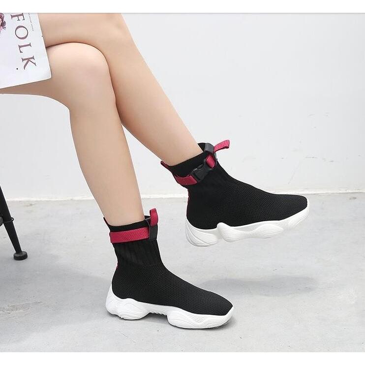 新作 歩きやすい 通学 カジュアル ホワイトシューズ 厚底スニーカー ブラック ハイカットスニーカー ランニング レディーススニーカー ニット 靴下風シューズ Ec1102 Citron Ec 通販 Yahoo ショッピング