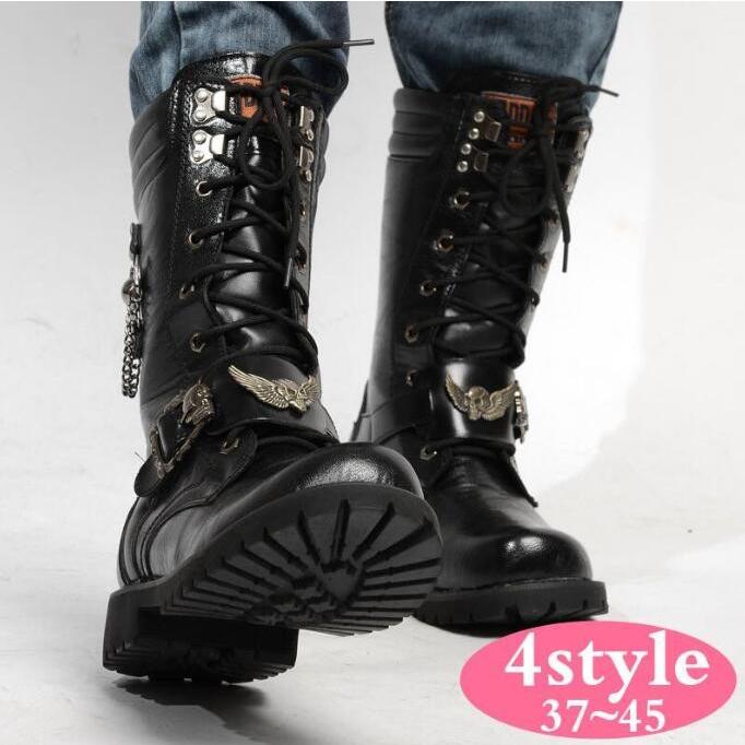 値引 ブーツ 秋冬マーティンブーツ メンズロングブーツ シューズ 大きいサイズ ハイカット カジュアルシューズ Puレザーブーツ Pu革靴 紳士用 ウエスタンブーツ 海外正規品 Www Muslimaidusa Org