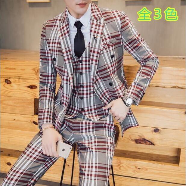 秋冬 厚手 レッドチェック柄 スーツ3点セット スリムスーツ セットアップ 司会者 パーティドレス フォーマルスーツ メンズ ダブル 2ツボタンビジネス スーツ Ec16 Citron Ec 通販 Yahoo ショッピング