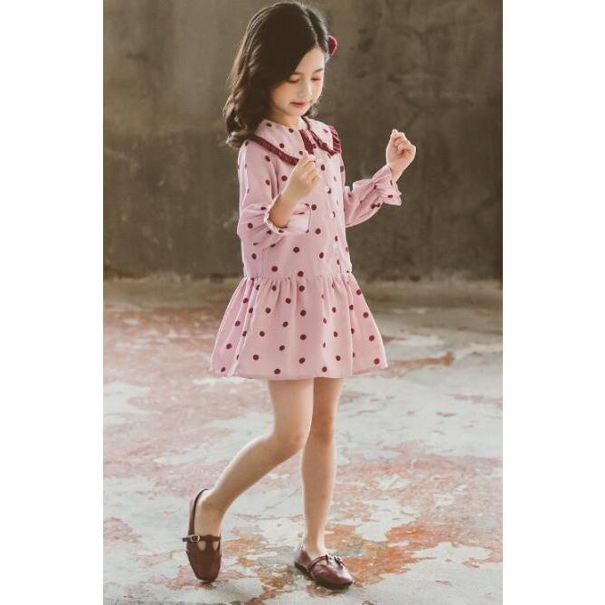 子供服 シフォン 女の子ワンピース ドット柄 ピンクワンピース 100 150cm 学院風 長袖ワンピース Aライン キッズワンピース お姫様 プリンセスライン Ec2171 Citron Ec 通販 Yahoo ショッピング