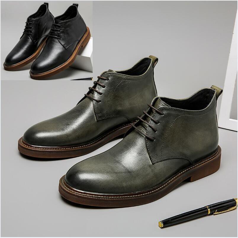 秋冬本革ブーツ メンズ保温エンジニアブーツデイリーコーデショートブーツウエスタンブーツマーティンブーツ