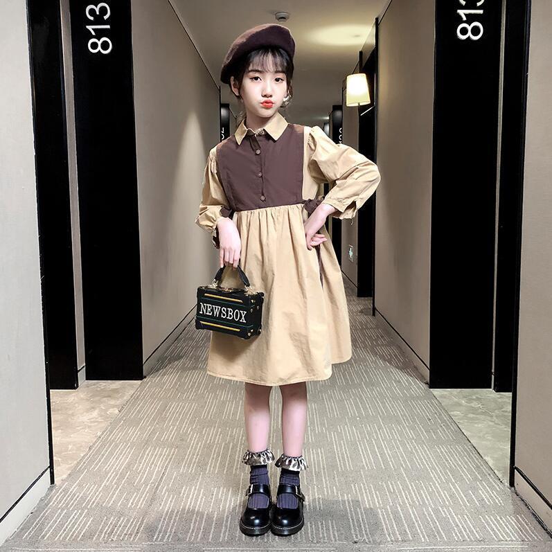 新着ファッション 女の子ワンピース 子供服 長袖ワンピース 森系 バイカラーワンピース カジュアル長袖シャツワンピース110 1 130 140 150 160cm Ec5125 Citron Ec 通販 Yahoo ショッピング