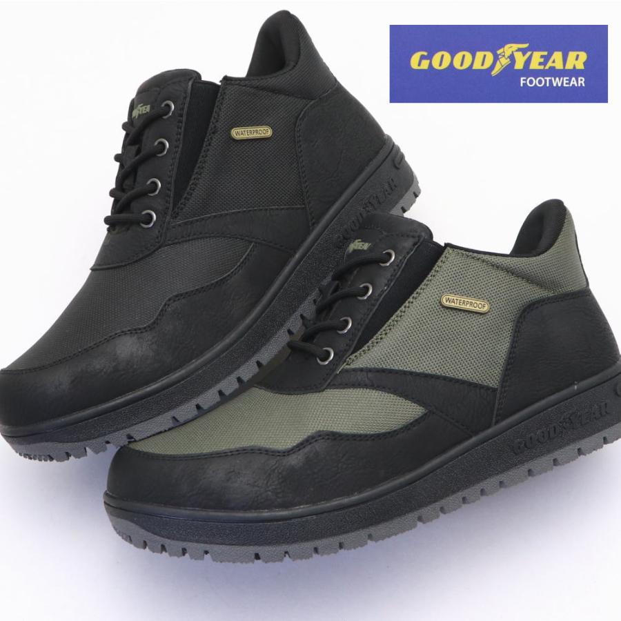 グッドイヤーハイカット本革未使用 グッドイヤー（GOODYEAR） 防水 スポッと足が入る メンズ スニーカー