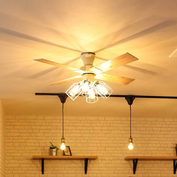 シーリングファン 即納 フィラメントLED付き 電球色 ホワイト 木目 