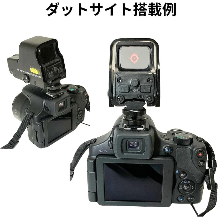 ドットサイト カメラ マウント 20mm レール ホットシュー 変換アダプター 一眼レフ ミラーレス 野鳥撮影 動体撮影 照準補助 照準器 |  | 05