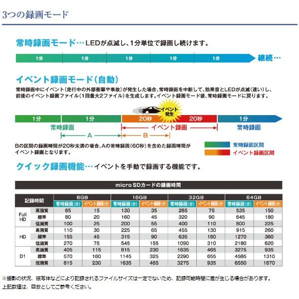 ドライブレコーダー セルスター 一体型 フルHD 12V 24V 対応 3年保証 常時録画 CSD-560FH (送料無料＆お取寄せ)｜ciz｜05