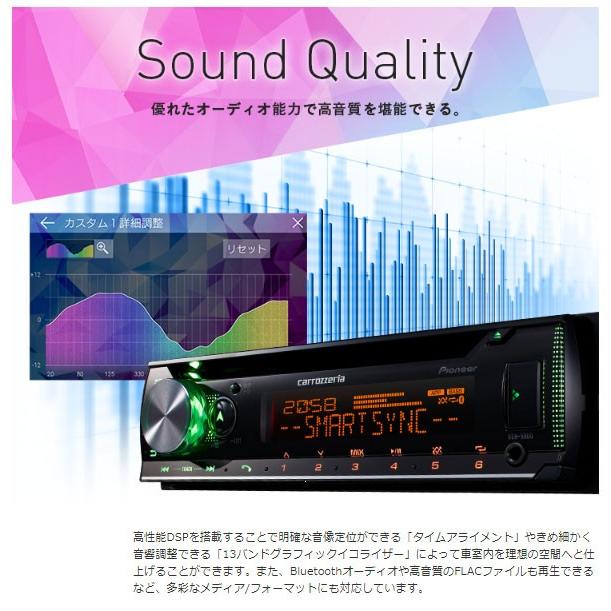 カーオーディオ Bluetooth対応 1din 高音質 本体 パイオニア カロッツェリア CD AM FM DSPメインユニット ハンズフリー DEH-5500 (お取寄せ)｜ciz｜03