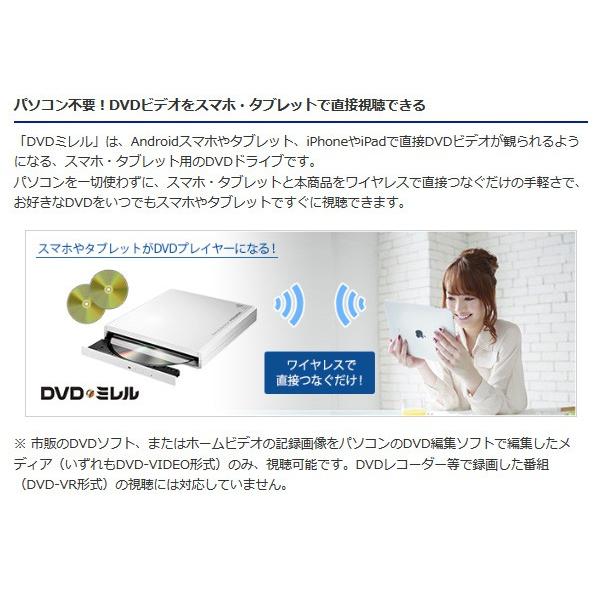 （送料無料） I-O DATA（アイ・オー・データ） DVDミレル CDレコ DVDドライブ スマホ・タブレット用 DVDプレーヤー DVRP-W8AI