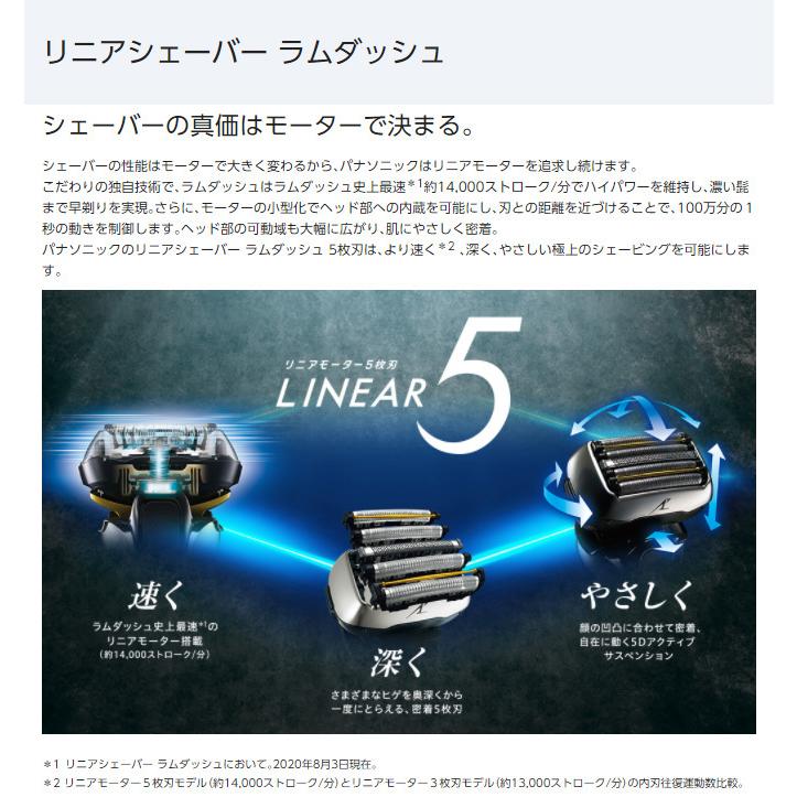 シェーバー パナソニック ラムダッシュ 5枚刃 ES-LV7F-T 充電式 交流式  