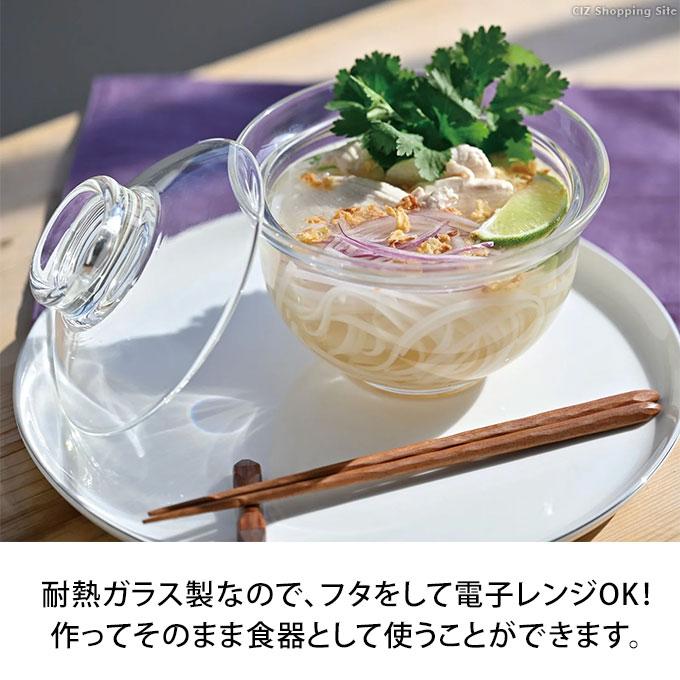 ガラスの丼鉢 ハリオ 食器 どんぶり おしゃれ 日本製 食洗機可 フタ付き HARIO GXD-600｜ciz｜03