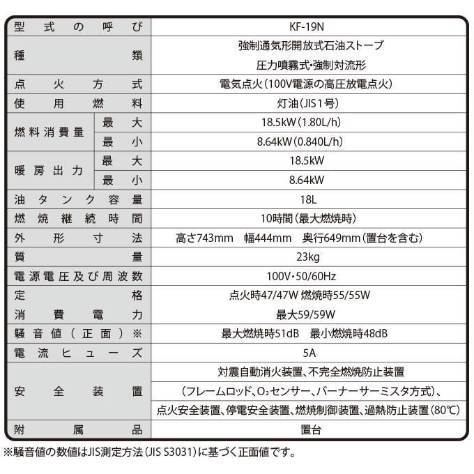 石油ストーブ 大型 業務用 トヨトミ 石油暖房機 スピード点火 全方向温風 コンクリ64畳 木造47畳 18Lタンク TOYOTOMI KF-19N (メーカー直送)｜ciz｜03