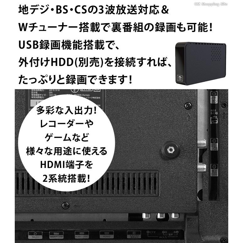 テレビ 55V型 外付けHDD 録画機能付き 液晶テレビ Wチューナー搭載 裏番組録画可能 地デジ BS CS 3波対応 TEES LE-5531TS (メーカー直送)｜ciz｜03