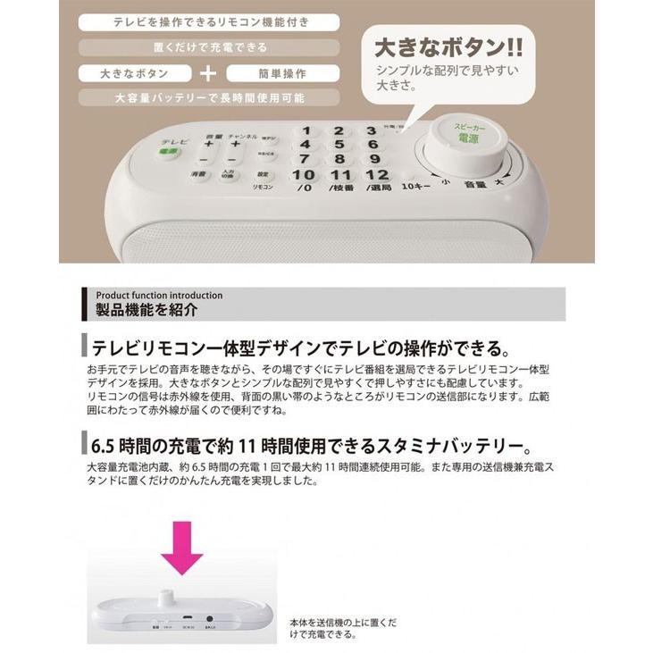 手元スピーカー テレビ用 ワイヤレス 耳元 高齢者 充電式 リモコン付き Tv用 Saiel Sli Ts02 Sli Ts02 シズ ショッピングサイト ヤフー店 通販 Yahoo ショッピング