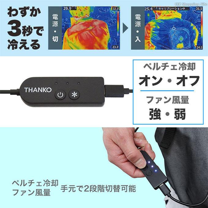 空調服 ベスト ファン付き作業服 冷却プレート搭載 USB給電 サンコー