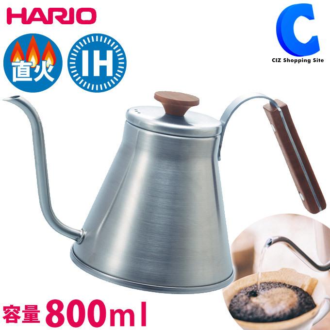 ドリップケトル ハリオ 日本製 直火 IH対応 おしゃれ 800ml HARIO V60 ウッドハンドル グースネック VKW-120-HSV｜ciz