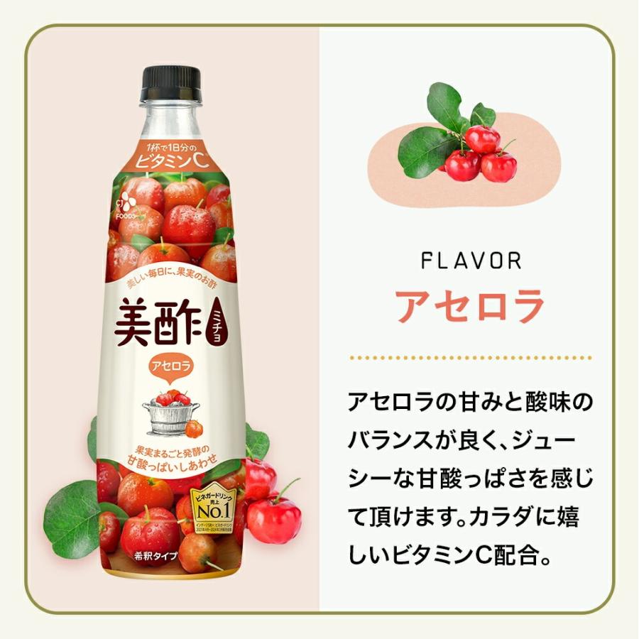 美酢 アセロラ 12本セット 800mL みちょ 希釈式 お酢飲料 果実酢 飲むお酢 常温 ドリンク お酢 ビネガードリンクの画像