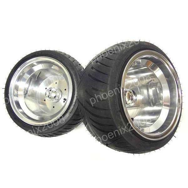 ジャイロキャノピー ワイドアルミホイールタイヤ中古　ジャンク品 CKカスタム ジャイロ キャノピー X UP タイヤ ホイール 扁平 2本