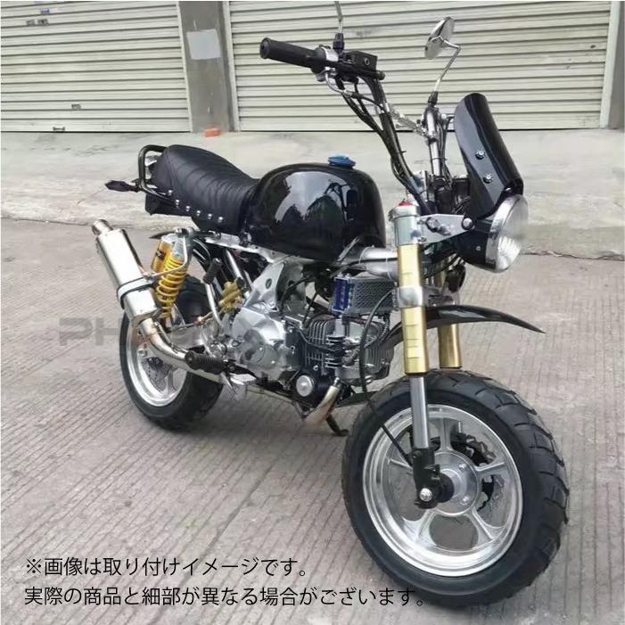 ステンレススチール デュアルマフラー 取り付け金具付き　カブ　モンキー用 CKカスタム モンキー ターンアウトマフラー ステンレス 35Φ 25Φ