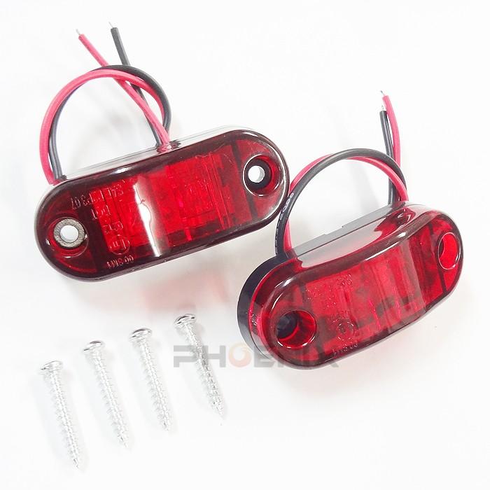 Led マーカー テール ランプ ライト 赤発光 2個 Dc12v 24v 牽引車 トレーラー バス 特殊 小型車 作業車 車幅 車高 補助 大放出セール