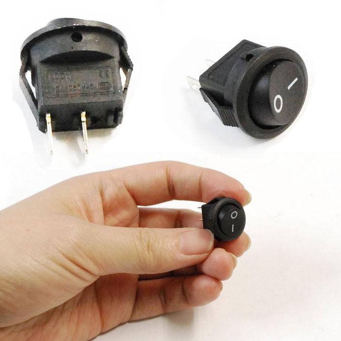 ロッカースイッチ 小型 丸型 2ピン On Off スイッチ シーソースイッチ ロッカスイッチ 汎用 埋め込み 1個 B バイクパーツショップ Ck Custom 通販 Yahoo ショッピング