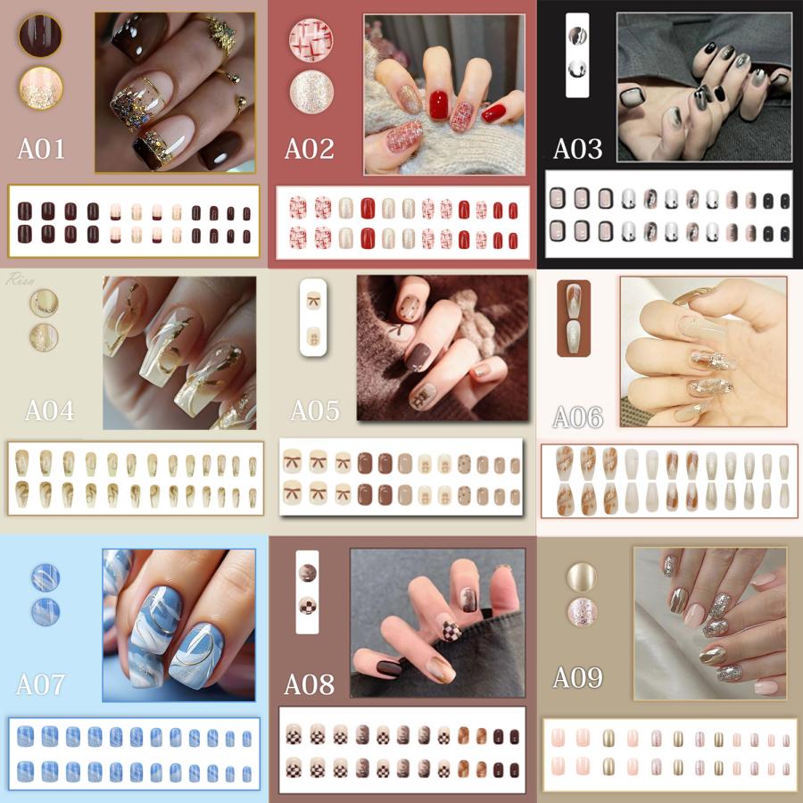 Risa（リサ） ネイルチップ 付け爪 チップ ショート ロング 24枚