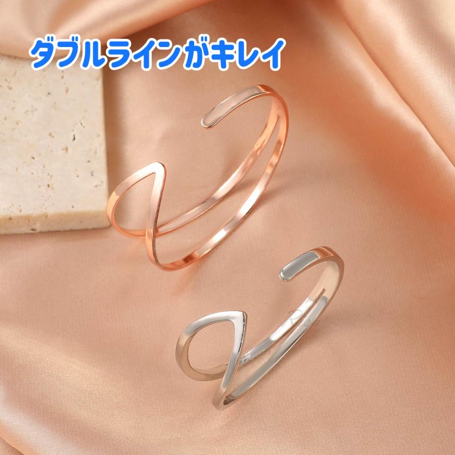 Risa バングル ブレスレット 二連 2連 オープン タイプ