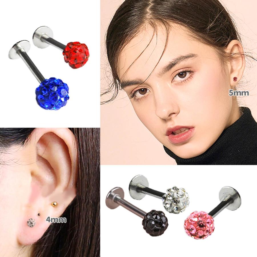 Risa（リサ） ボディピアス パヴェ 両耳 軟骨ピアス 金属アレルギー